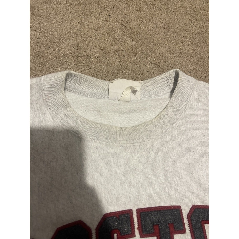 VTG Champion Reverse Weave Crew Neck Sweater Boston University Medium - Picture 9 of 12